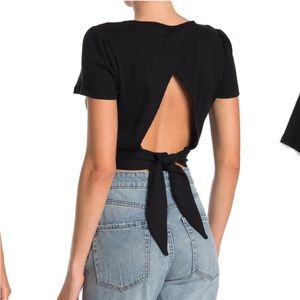 BCBGENERATION Ribbed Tie Back Crop Top